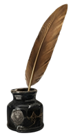 Tintero con pluma